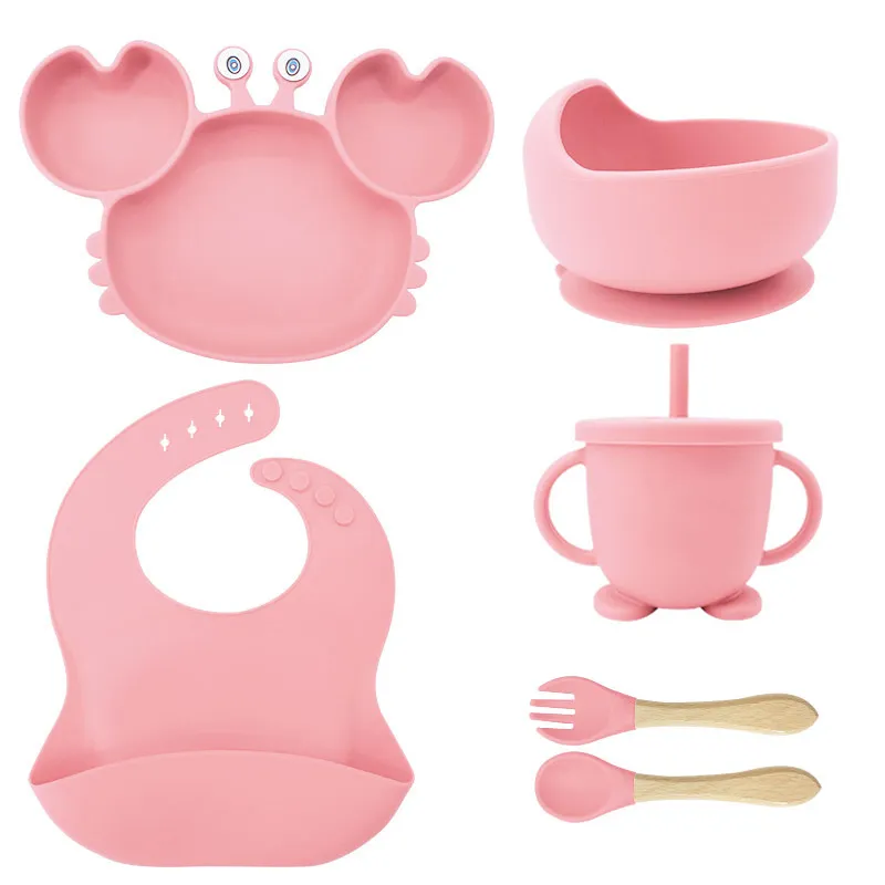 silicone baby plate set